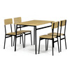 Jedálenský set so 4 stoličkami, 110x70x76cm, mdf, divoký dub, AUT-O2155 OAK
