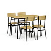 Jedálenský set so 4 stoličkami, 110x70x76cm, mdf, divoký dub, AUT-O2155 OAK