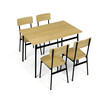 Jedálenský set so 4 stoličkami, 110x70x76cm, mdf, divoký dub, AUT-O2155 OAK