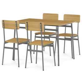 Jedálenský set so 4 stoličkami, 110x70x76cm, mdf, divoký dub, AUT-O2156 OAK