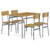 Jedálenský set so 4 stoličkami, 110x70x76cm, mdf, divoký dub, AUT-O2156 OAK