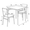 Jedálenský set s 2 stoličkami, 70x70x76cm, mdf, divoký dub, AUT-O2121 OAK