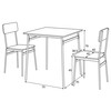 Jedálenský set s 2 stoličkami, 70x70x76cm, mdf, old wood, AUT-O2122 OLW2