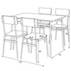 Jedálenský set so 4 stoličkami, 110x70x76cm, mdf, divoký dub, AUT-O2155 OAK