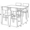 Jedálenský set so 4 stoličkami, 110x70x76cm, mdf AUT-O2156 WT