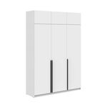 ELEGANT D vysoká šatníková skriňa 3D, biely mat