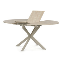 Jedálenský stôl rozkladací 120-160x120 cm, melamín, travertín, DT-I1120 TRV