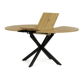 Jedálenský stôl rozkladací 120-160x120 cm, melamín, dub, DT-I1120 OAK