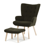 Relaxačné kreslo, zelená, látka bouclé, AK-319 GRN2