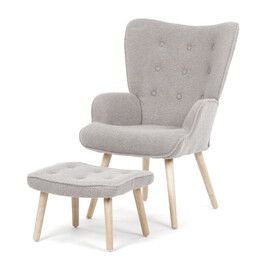 Relaxačné kreslo, sivá, látka bouclé, AK-319 GREY2