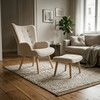 Relaxačné kreslo, krémová, látka bouclé, AK-319 CRM2