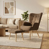 Relaxačné kreslo, hnedá, látka bouclé, AK-319 BR2