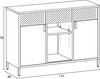 Komoda 110x40x76cm, kov, bílá, AUK-E1420 WT