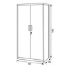 Komoda 80x40x180cm, kov, bílá, AUS-E1115 GREY
