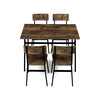 Jedálenský set so 4 stoličkami, 110x70x76cm, mdf, old wood, AUT-O2155 OLW
