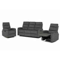 Sedacia súprava, polohovacia, sivá, látka, ASD-C5980 GREY2